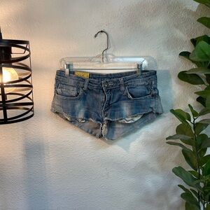 Machine Distressed Blue Jean Shorts